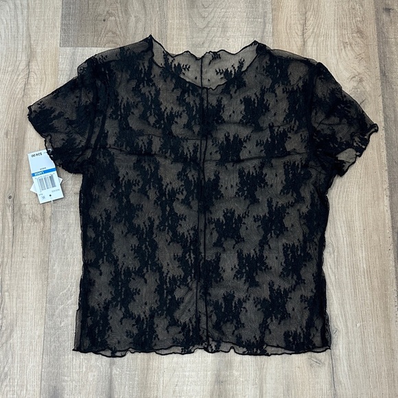 Ultra Flirt size Large new with tags Black sheer lace top - Picture 5 of 5